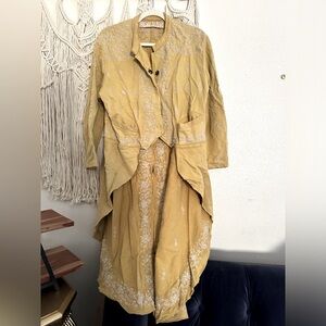 Magnolia Pearl Yellow Cotton Tuxedo Jacket One Size Gently Worn 2/3 times